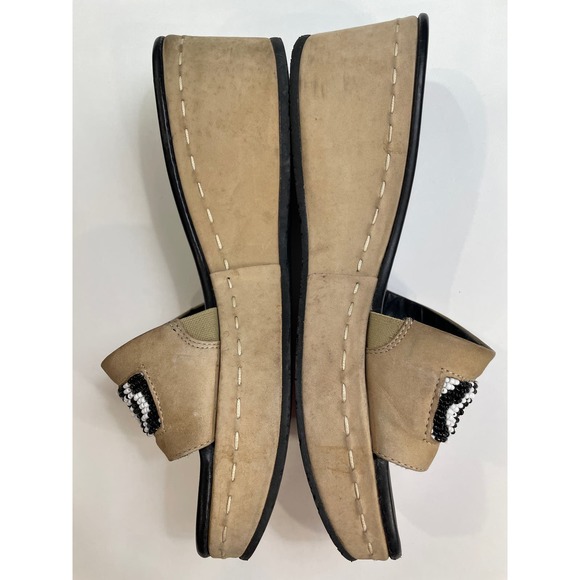 Donald Pliner Beaded Black White Strap Wedge Sandals size 7.5M - Picture 2 of 8